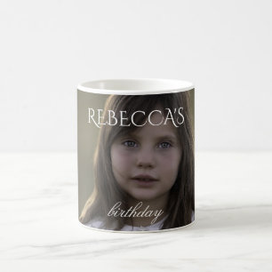 Personalized girl photo birthday party coffee mug
