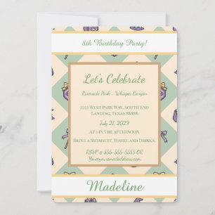 Personalized Girl Wizard Academy Birthday Green Invitation