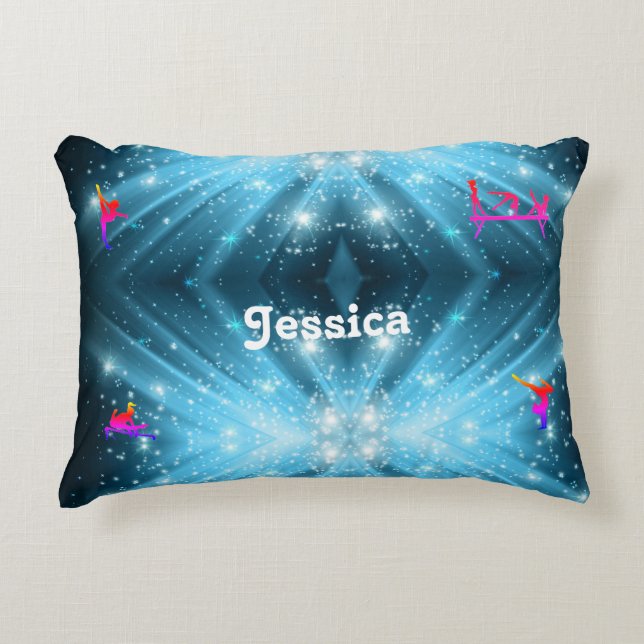 PERSONALIZED GIRLS GYMNASTICS Accent Pillow (Front)