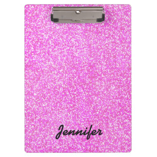 PERSONALIZED GIRLY GLITTER WITH NAME CLIPBOARD