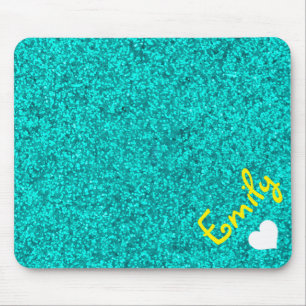 PERSONALIZED GIRLY GLITTER WITH NAME MOUSE PAD
