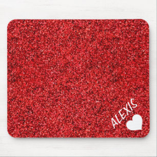 PERSONALIZED GIRLY GLITTER WITH NAME MOUSE PAD