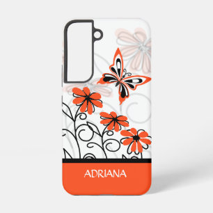 Personalized Girly whimsical butterfly floral Samsung Galaxy Case