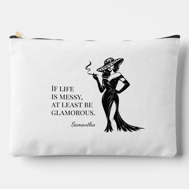 Personalized Glam Style Quote Design  Accessory Pouch (Front)
