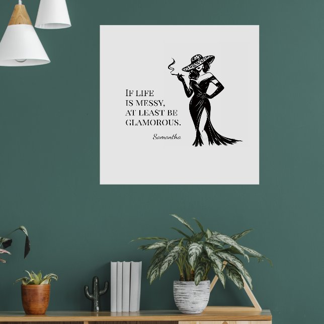 Personalized Glam Style Quote Design Poster (Living Room 1)