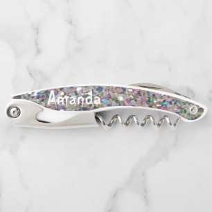 Personalized Glitter Corkscrew