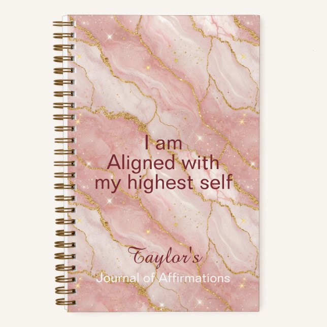 Personalized Glitter Positive Quotes Journal (Front)