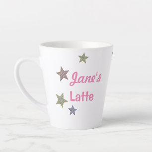 Personalized Glittery Stars Latte Mug
