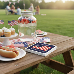 Personalized God Bless America Flag  Napkin