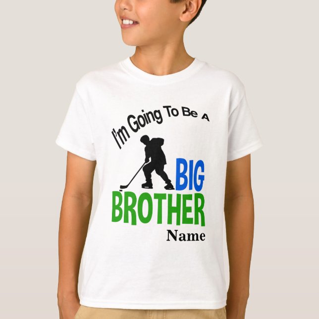 Personalized going to be big brother hockey shirt (Front)