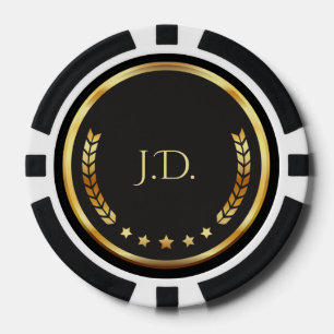 Personalized Gold and Black Poker Chips
