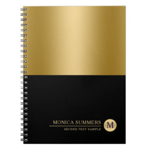 Personalized Gold & Black Splits-creen Notebook