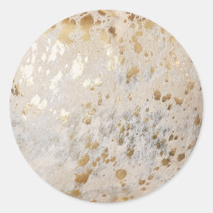 Personalized Gold Cowhide Print Sticker