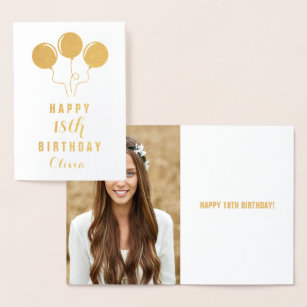 Personalized Gold Foil 18th Birthday Greeting Card