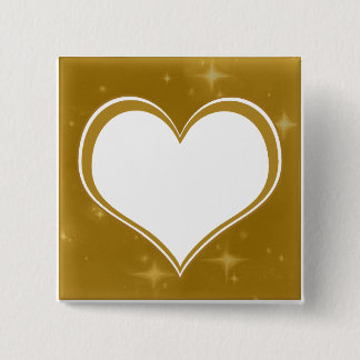 Personalized Gold Heart 15 Cm Square Badge