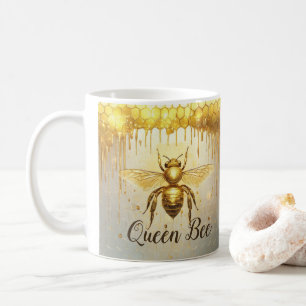 Personalized Gold Honey Bee Beehive Honeybee Coffee Mug