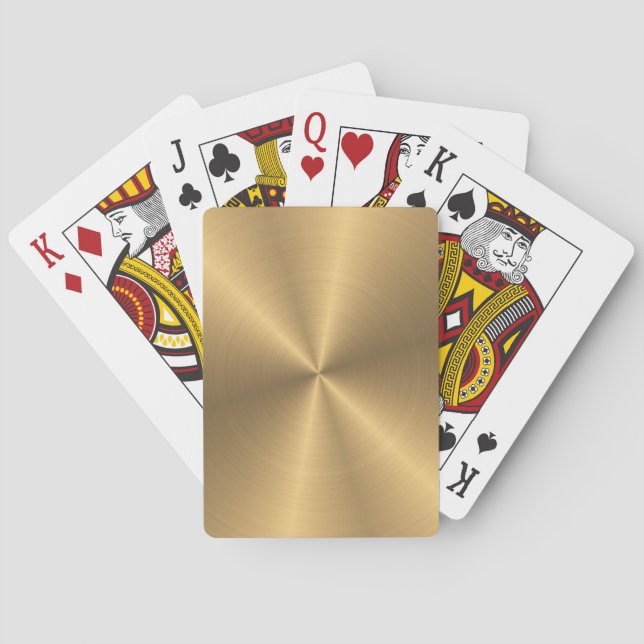 Personalized Gold Metallic Radial Texture Playing Cards (Back)