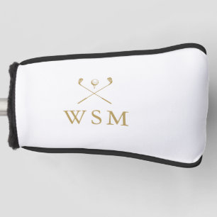 Personalized Gold Monogram Golf Clubs Head Cover
