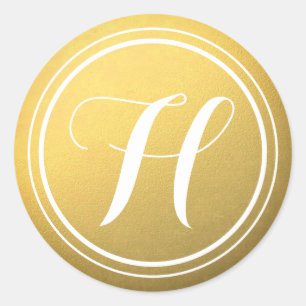 Personalized Gold Monogram Stickers