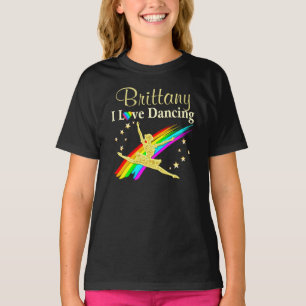 PERSONALIZED GOLD RAINBOW BEAUTIFUL BALLERINA TEE