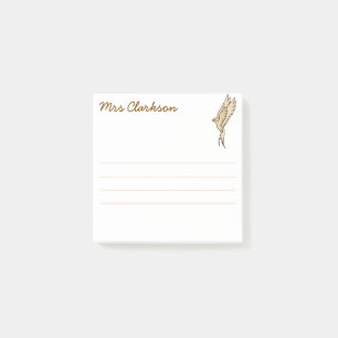 Personalized Gold Swallow for Homeschool parents Post-it Notes
