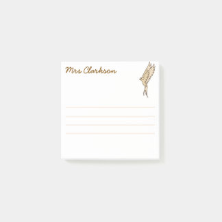 Personalized Gold Swallow for Homeschool parents Post-it Notes