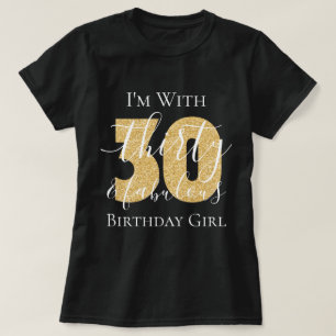 Personalized Gold Thirty Fabulous Birthday Glitter T-Shirt