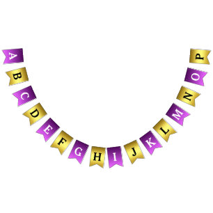 Personalized golden and purple banner