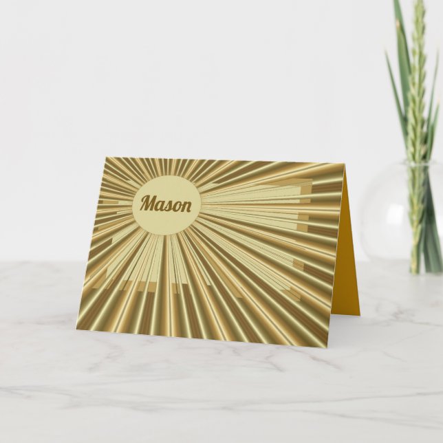 Personalized Golden Design Golden Birthday Card (Front)
