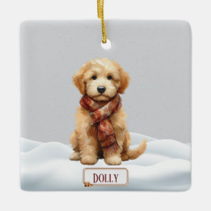 Personalized Golden Doodle Christmas Ornament