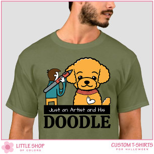Personalized Golden Doodle Dog Artist Men's T-Shirt