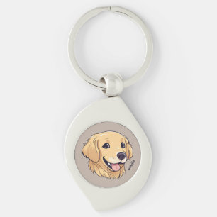 Personalized Golden Retriever Puppy Key Ring