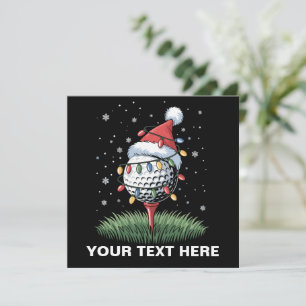 Personalized Golf Ball Christmas Tree Santa Hat  Invitation