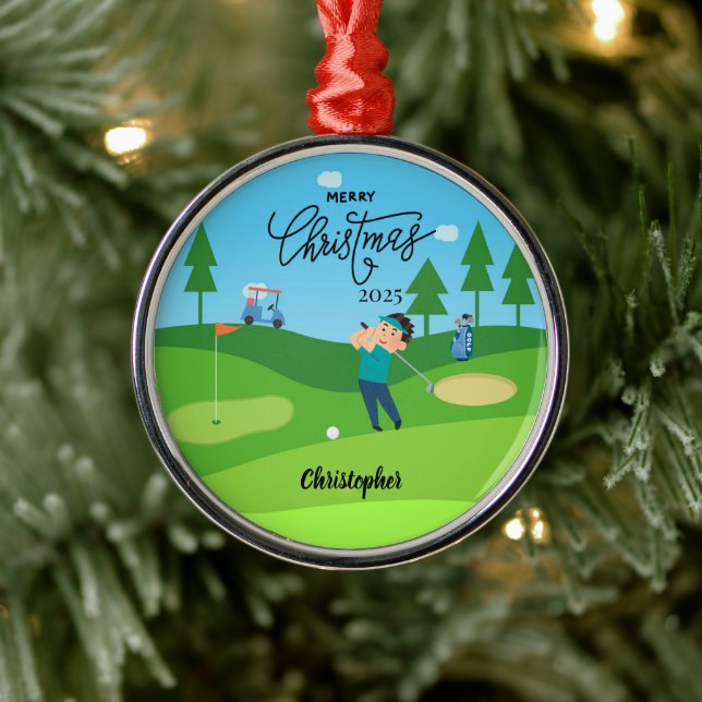 Personalized Golf Christmas Ornament for Him (Tree)
