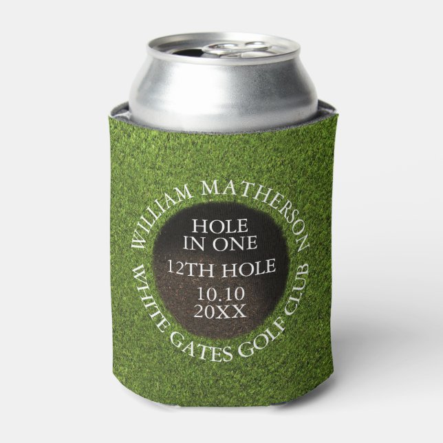 Personalized Golf Hole in One Award Can Cooler (Can Front)