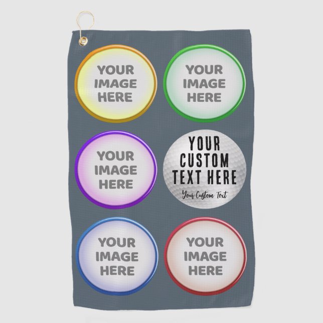 Personalized Golf Photo Collage Gift Towel (Front)