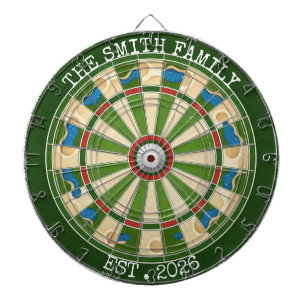 Personalized Golf Style Family Dartboard EST 2026
