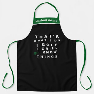 Personalized Golfer Grill Chef Apron BBQ Gift