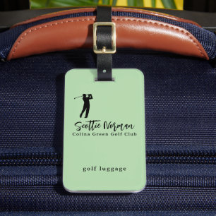 Personalized Golfer Name green golf Luggage Tag