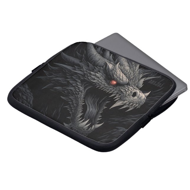 Personalized Gothic Dragon Head Laptop Sleeve (Front Top)