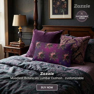 Personalized Gothic Floral Custom name Decorative Cushion