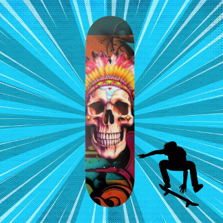  Personalized Gothic Skull Skateboard