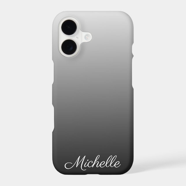 Personalized gradient ombre black shades of gray (Back)