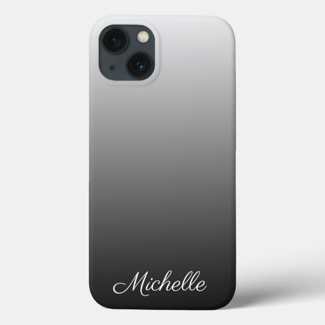 Personalized gradient ombre black shades of gray C Case-Mate iPhone Case (Back)