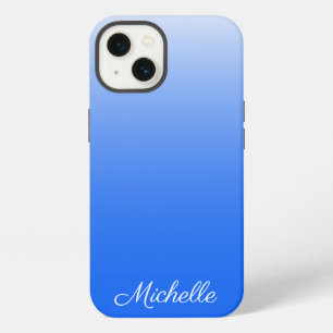 Personalized gradient ombre electric blue Case-Mat iPhone 13 Case