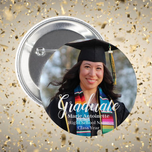 Personalized Graduate Modern Photo 6 Cm Round Badge