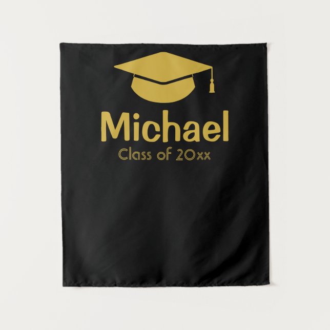 Personalized Graduation Backdrop Class of 2025 Tapestry (Front)