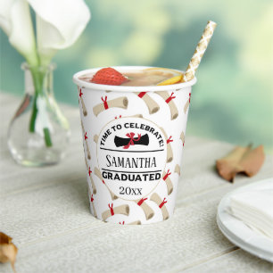 Personalized Graduation Gift   Time To Celebrate Paper Cups