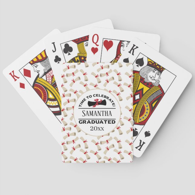 Personalized Graduation Gift | Time To Celebrate Playing Cards (Back)
