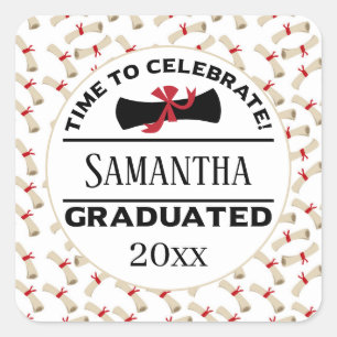 Personalized Graduation Gift Time To Celebrate Square Sticker